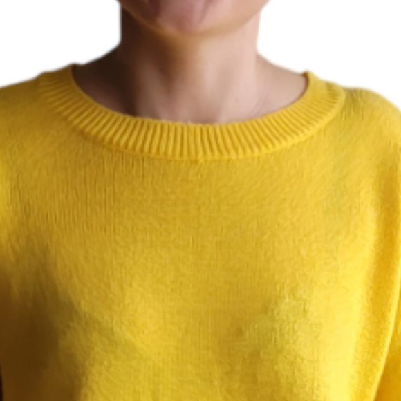 H & M Yellow Long Sleeved Crewneck Sweater Jumper Size M - Picture 4 of 11